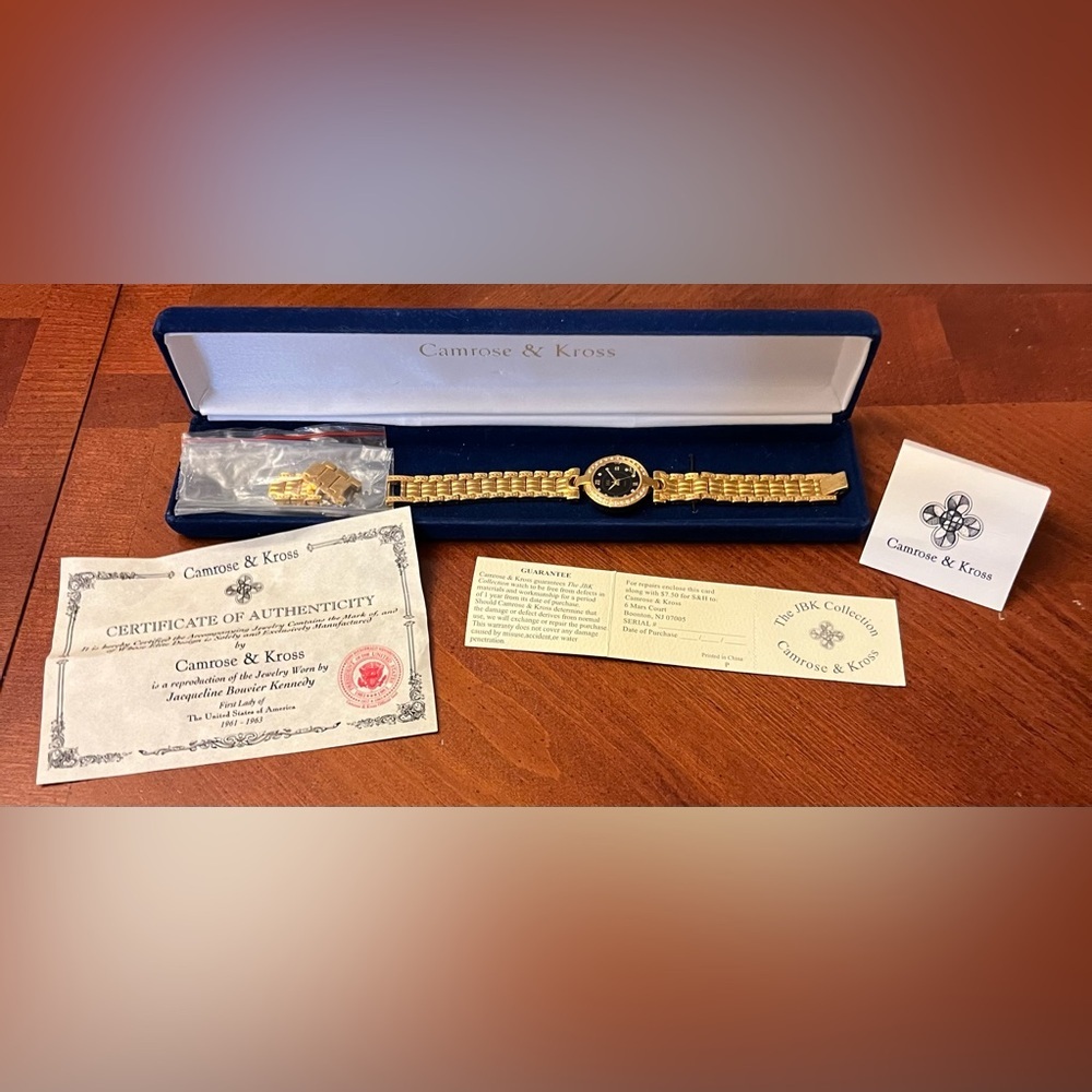 Vintage Camrose & Kross JBK Jacqueline Kennedy Seiko Watch COA & Box